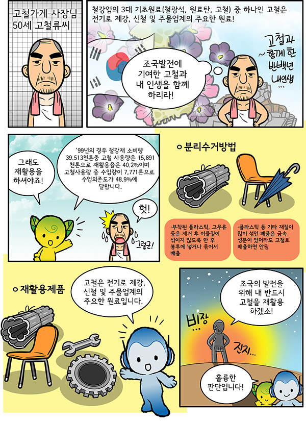 고철류 재활용 만화