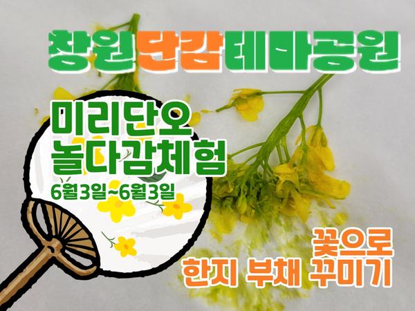 창원단감테마공원 미리단오 놀다감체험(꽃으로 한지부채 꾸미기:6월3일~4일)