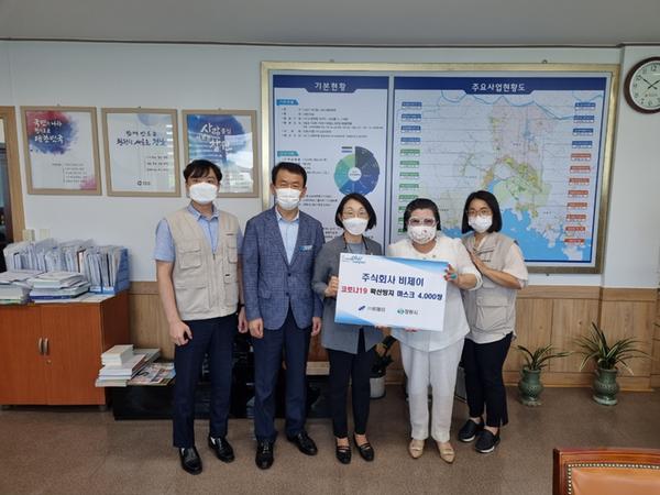 ㈜비제이, 창원시 어린이집에 마스크 기부.