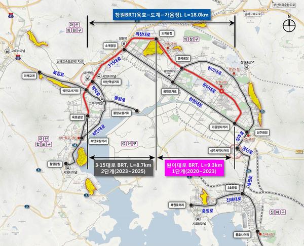 창원시, BRT(간선급행버스체계) 개발계획 최종 확정(창원 BRT 노선도).창원시, BRT(간선급행버스체계) 개발계획 최종 확정(창원 BRT 노선도).jpg