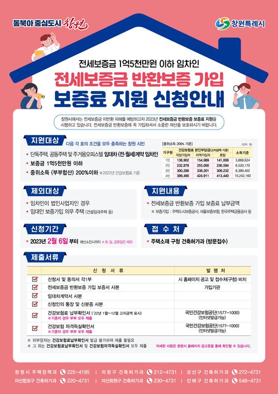 창원특례시, 전세보증금 반환보증 보증료 지원사업 안내사항 한 장에 담았다창원특례시, 전세보증금 반환보증 보증료 지원사업 안내사항 한 장에 담았다.jpg