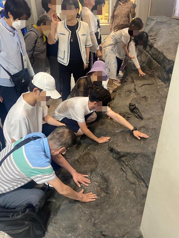 창원시립마산박물관, 시각장애인 특화 유물감상프로그램 시범운영창원시립마산박물관, 시각장애인 특화 유물감상프로그램 시범운영(공룡발자국 화석 감상).jpeg