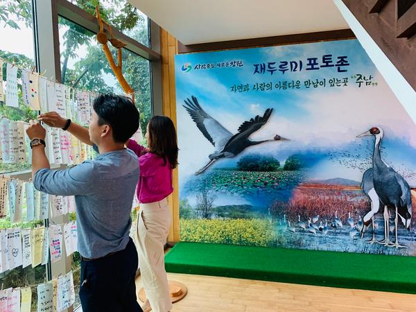 창원시 주남저수지사업소 &lsquo;재두루미 포토존&rsquo; 인기창원시 주남저수지사업소 ‘재두루미 포토존’ 인기 (주남저수지사업소) (1).jpg