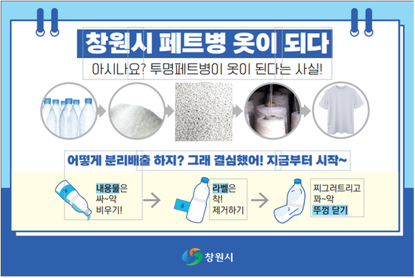 창원시 페트병 옷이 되다, 투명페트병 올바른 분리배출 방법