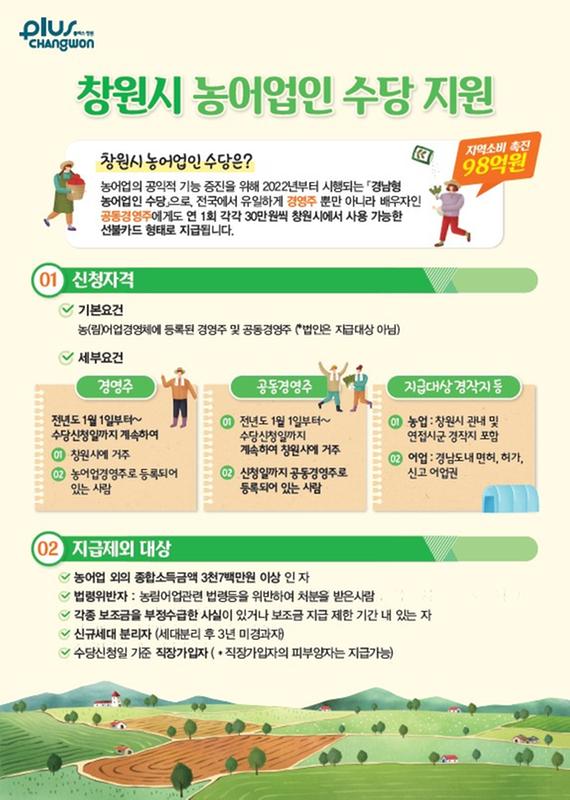 창원시농어업인수당 리플릿