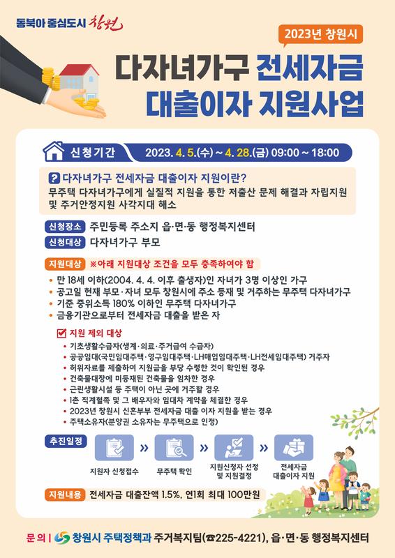 2023년 다자녀 전세자금 대출이자 지원 신청 