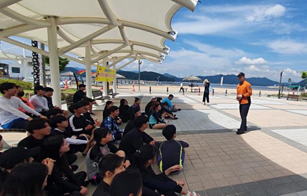 광암해수욕장 수상인명구조원 안전교육