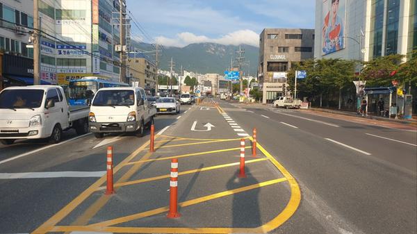경화시장삼거리 유턴차로 신설