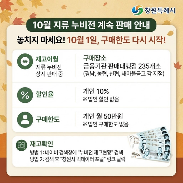 10월 지류 누비전 계속 판매