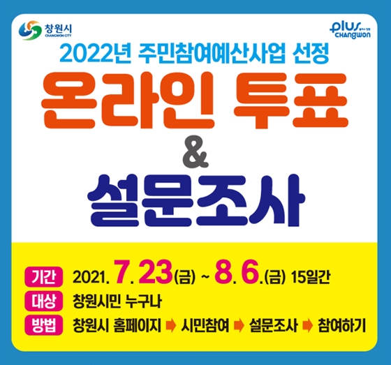 창원시, 주민참여예산 &lsquo;온라인 투표 & 설문조사&rsquo; 실시 창원시, 주민참여예산 ‘온라인 투표 & 설문조사’ 실시 (2).jpg