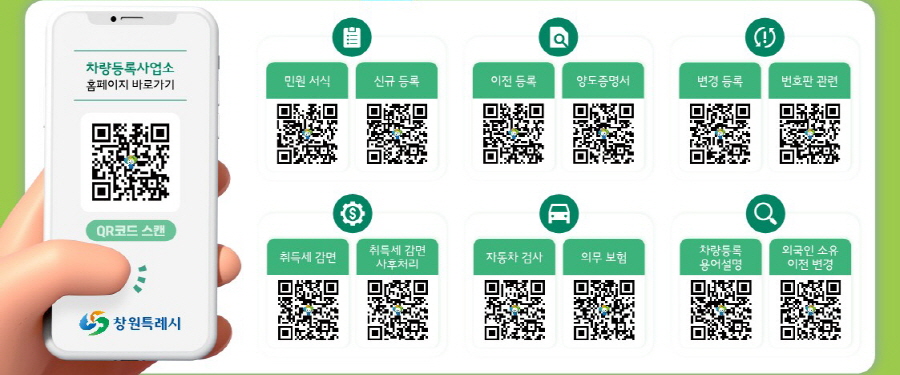 정보무늬(QR코드)로 차량 등록 궁금한 점 속 시원하게 해결한다