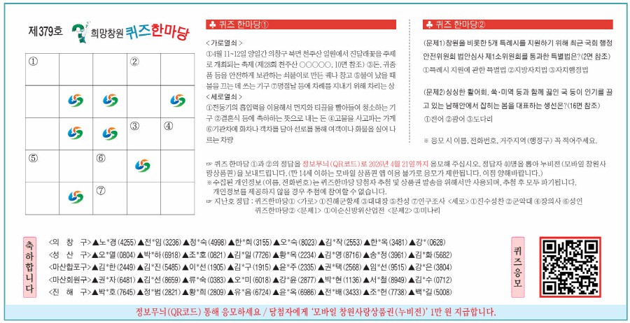 제379호 희망 창원 퀴즈 한마당