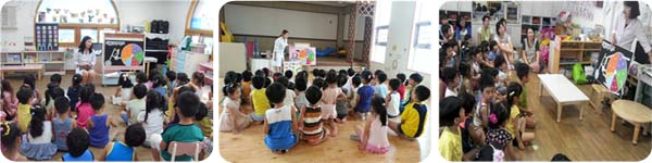 청소년 대상 알코올 및 담배연기 없는 청정지역 만들기 캠페인 활동 모습